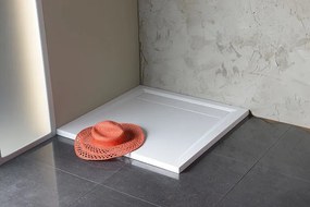 Polysan Polysan, VARESA sprchová vanička z liateho mramoru so záklopom, obdĺžnik 100x80x4cm, 71605