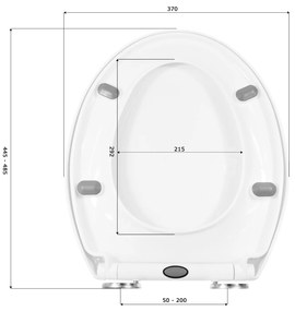 Erga Trigo D3, toaletné WC sedátko 445(485)x370mm z polypropylénu s pomalým zatváraním, biela, ERG-GAM-D3