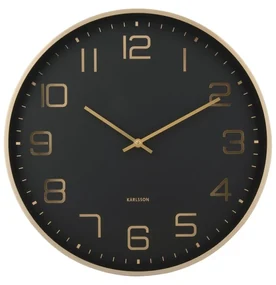 Karlsson 5973BK dizajnové nástenné hodiny čierne,priemer 40 cm