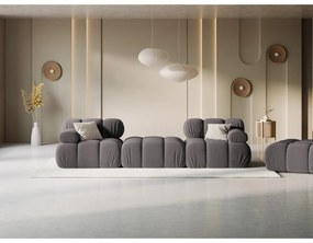 Tmavosivá zamatová rohová pohovka Bellis – Micadoni Home