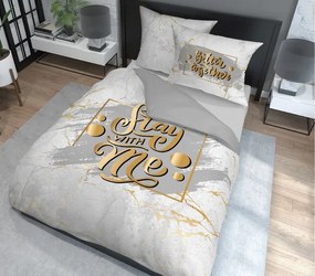 Luxusné bavlnené posteľné obliečky Stay with me 3 časti: 1ks 200x220 + 2ks 70 cmx80