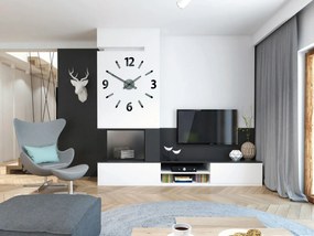 3D nalepovacie hodiny Will sivo-čierne