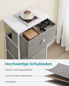 Komoda so zásuvkovými boxmi HESTO 45x91,7 cm, biela/sivá