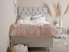 Vansbro 120 polohovateľná boxspring posteľ béžový zamat čelo Sarna