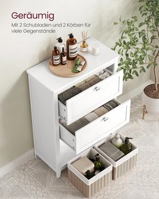 Kúpeľňová skrinka s 2 zásuvkami 30 × 60 × 80 cm, biela