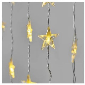 LED vianočný záves – hviezdy, 120x90 cm, vnútorný, teplá biela, časovač