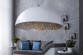 Elegantné dizajnové závesné svietidlo GLOW 70 cm biele strieborné