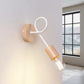 Sollux SL.1473 - Nástenná lampa EMBER 1xE27/15W/230V biela/béžová/buk