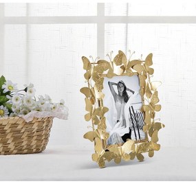 Kovový stojací rámček v zlatej farbe 28x30,5 cm Butterfly – Mauro Ferretti