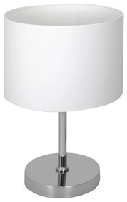 Stolná lampa Casino, 1x biele textilné tienidlo, ch