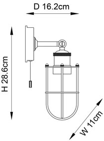 Endon 99952 - Kúpeľňové nástenné svietidlo CREW 1xE27/6W/230V IP44 mosadz