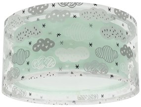 Dalber 41416H - Detské stropné svietidlo CLOUDS 2xE27/60W/230V zelená