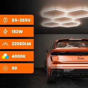 LED stropné svietidlo LED/350W/85-265V 6500K 313x298 cm CRI 90 IP54 biela