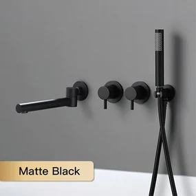 Minimalistická vaňová batéria Zavann Rovná Čierna
