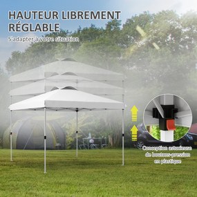 Outsunny Pop-Up Skladací Záhradný Altánok Pavilón 3 x 3m s Taškou na Kolieskach, Nastaviteľné Výšky | Aosom