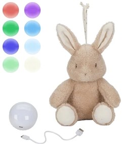 Little Dutch - Newborn Naturals usínací zajačik so svetlom a melódiou