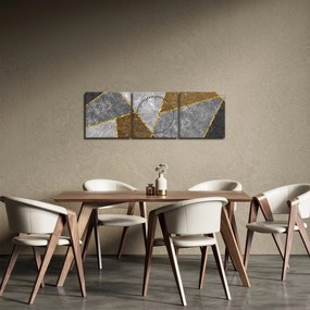 Obraz - Imitácia materiálov (s hodinami) (90x30 cm)