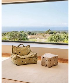 Svetlohnedý detský puf z textílie buklé/ženilkový Terrazzo Cloud – Wigiwama