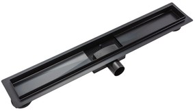 Rea Neox Black Matt, lineárny odtokový žľab 90cm, vzor 2v1, čierna matná, REA-G6603