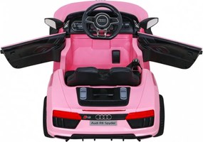 Ramiz Audi R8 na batérie pre deti Ružová + Diaľkové ovládanie + EVA + Pomalý štart + MP3 LED