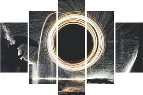 Obraz - Svetelná šou v daždi (150x105 cm)