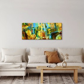 Obraz - Architektúra, kubistická abstrakcia (120x50 cm)