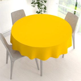 Biante Dekoračný okrúhly obrus Rongo RG-029 Sýto žltý Ø 140 cm
