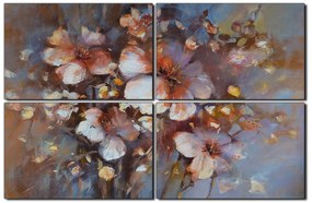 Obraz na plátne - Kvet mandlí, reprodukcia ručnej maľby 1273E (120x80 cm)