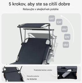 InternetovaZahrada Záhradné lehátko Ibiza - antracit