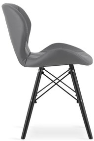 Jedálenská stolička LAGO ekokoža sivá (čierne nohy)