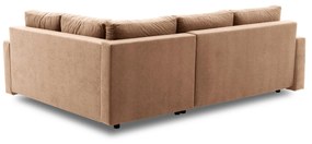 Rohová rozkladacia sedacia súprava GRANDE PLUS - color mikro Pravá Cappuccino