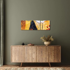 Obraz - Tancujúce baletky, olejomaľba (s hodinami) (90x30 cm)