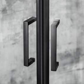 Novoterm Štvrťkruhový sprchový kút NV-Aruba BL 80 SV, čierny/transparent + vanička biela