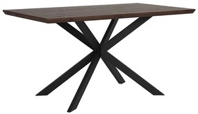 Jedálenský stôl 140 x 80 cm tmavé drevo/čierna SPECTRA Beliani