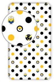 Jerry Fabrics Bavlnené napínacie prestieradlo 90x200 + 25 cm - Mimoni 2 "Banana"