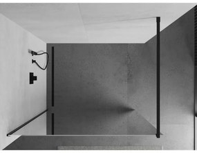 Mexen Kioto sprchová zástena 110x200 cm 8 mm, čierny profil, sklo efekt zrkadla, 800-110-101-70-50