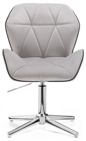 LuxuryForm DESIGN Stolička MILANO MAX VELUR na striebornom kríži - šedá