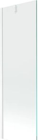 Mexen Next, vaňová zástena 1-krídlová 60 x 150 cm, fixné krídlo, 6 mm číre sklo, biely profil, 895-060-000-00-00-20