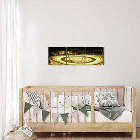 Obraz - futbalový štadión (s hodinami) (90x30 cm)