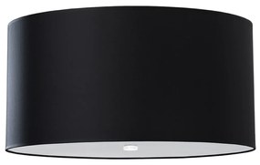 Stropné svietidlo Otto, 1x čierne textilné tienidlo, (biele sklo), (fi 50 cm)