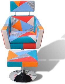vidaXL TV kreslo v štýle patchwork, látka
