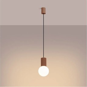 Svetlohnedé závesné svietidlo so skleneným tienidlom ø 12 cm Orbital – Sollux