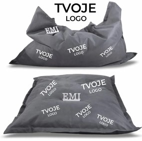 Sedací vak vankúš sivý semišový s vlastným logom EMI