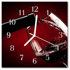 Sklenené hodiny štvorcové Poháre na víno 30x30 cm