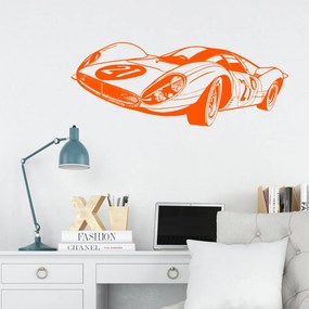 Veselá Stena Samolepka Pretekársky automobil Farba: oranžová, Veľkosť: 100 x 40 cm