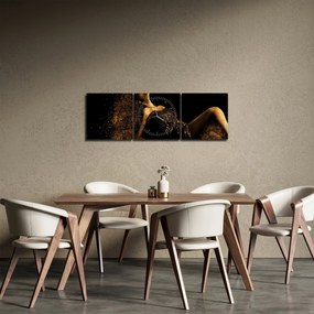 Obraz - Žena zo zlata (s hodinami) (90x30 cm)