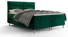 Manželská posteľ Boxspring 140 cm Saruta (olivová) (s matracom a úložným priestorom). Vlastná spoľahlivá doprava až k Vám domov. 1056344