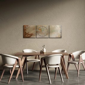 Obraz - Textúrovaná abstrakcia (s hodinami) (90x30 cm)