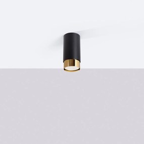 Stropné svietidlo Nero, 1x čierne kovové tienidlo, (12,5 cm), g