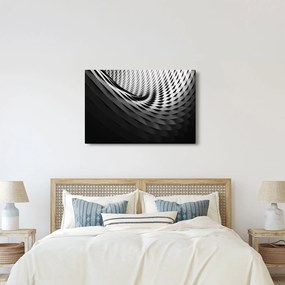 Abstraktný obraz - čiernobiela špirála (90x60 cm)